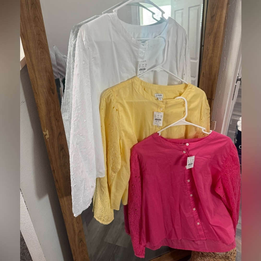 BNWT JCrew BUNDLE- Eyelet Sleeve Button Front Tops - Picture 7 of 7